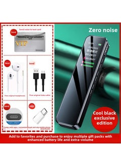 Professional Recording Pen Automatic Recording Artifact Equipment Students Compact Portable Super Long Standby Noise Meeting Intelligent-Body Color:Cool Black Enhanced Version [ai Intelligent Recording]-Memory Capacity:32g [recording Pen Pet Body--lifetime Warranty]-official Standard Configuration