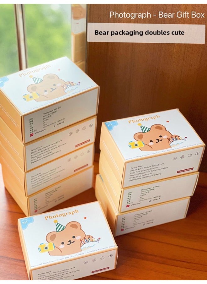 Generic [Original] Sanrio Yugui Dog Film Camera Film Machine Student Non-Polaroid Birthday Valentine's Day Gift-Body Color:Love KT Cat Camera + Waterproof Shell + Manual  - Image 3