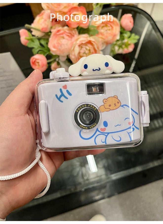 Generic [Original] Sanrio Yugui Dog Film Camera Film Machine Student Non-Polaroid Birthday Valentine's Day Gift-Body Color:Love KT Cat Camera + Waterproof Shell + Manual  - Image 4