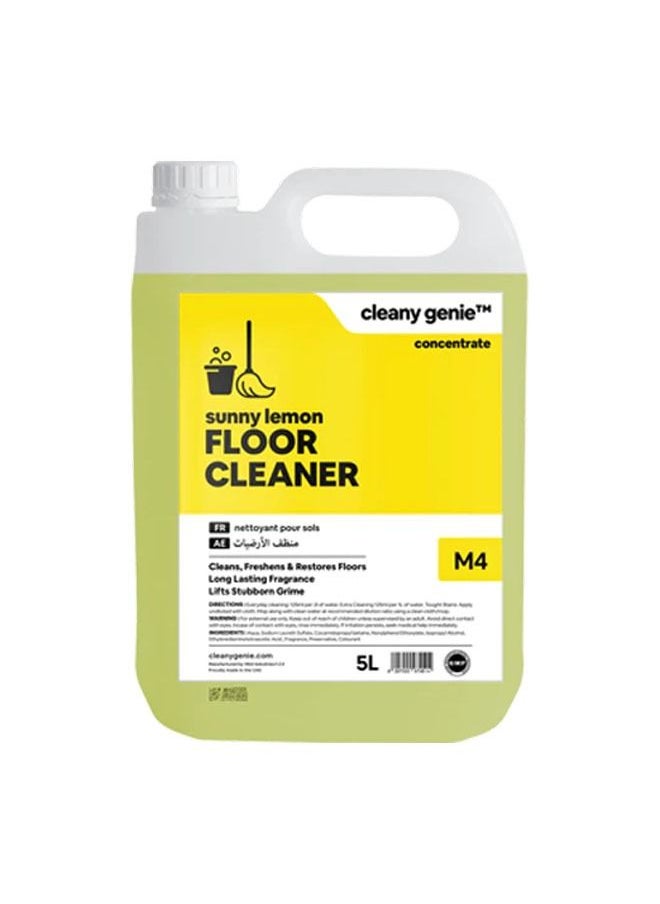 cleany genie - Long Lasting Floor Cleaner Concentrate Liquid - Sunny Lemon Fragrance 5L - Image 1