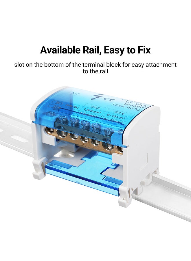 Generic - Terminal Block Junction Box 2-Level Single Phase Junction Case 207 Terminal Distribution Box Din Rail Terminal Case with Transparent Cover Distribution Protection Box - Image 1