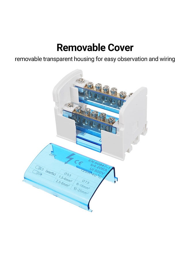 Generic - Terminal Block Junction Box 2-Level Single Phase Junction Case 207 Terminal Distribution Box Din Rail Terminal Case with Transparent Cover Distribution Protection Box - Image 1