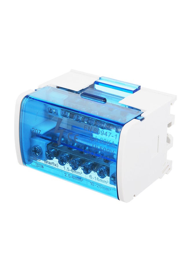 Generic - Terminal Block Junction Box 2-Level Single Phase Junction Case 207 Terminal Distribution Box Din Rail Terminal Case with Transparent Cover Distribution Protection Box - Image 1