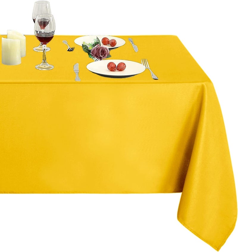 Obstal Obstal 210GSM Rectangle Table Cloth - Heavy Duty Water Proof Microfiber Tablecloth  Decorative Fabric Table Cover for Outdoor and Indoor Use (Yellow  54 x 54 Inch)  - Image 1