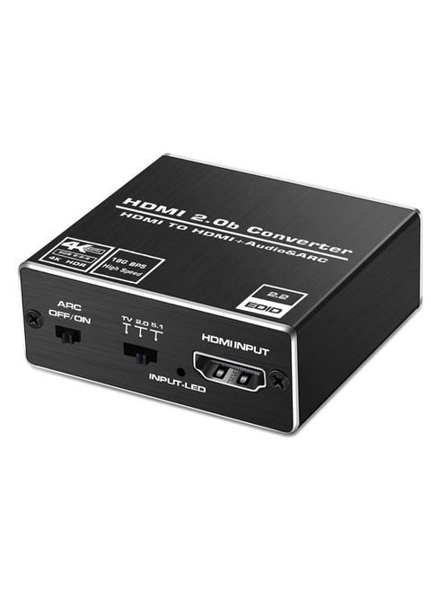 HDMI Audio Extractor Converter – 4K@60Hz HDMI 2.0b to HDMI + Optical SPDIF Toslink + 3.5mm AUX Output – Audio Splitter Adapter