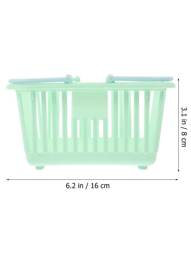 Cabilock 3 Pcs Green Plastic Storage Baskets with Handles, Lightweight Utility Organizer for Bathroom, Kitchen, Toys, and More - Image 2