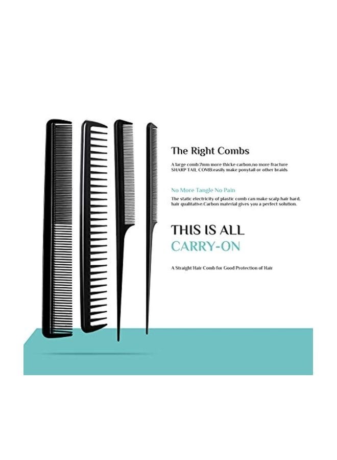 10-piece professional hair comb set for styling, black - Image 3