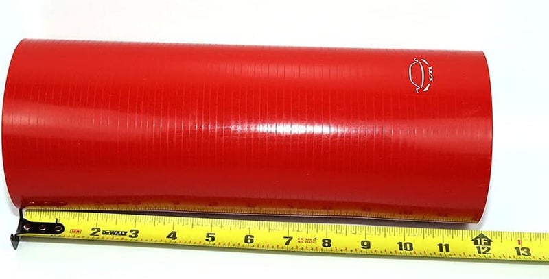 TenkeAuto 12" Long High Performance 4-Ply Reinforced 4" ID Straight Coupler Silicone Hose (Red) - Image 2