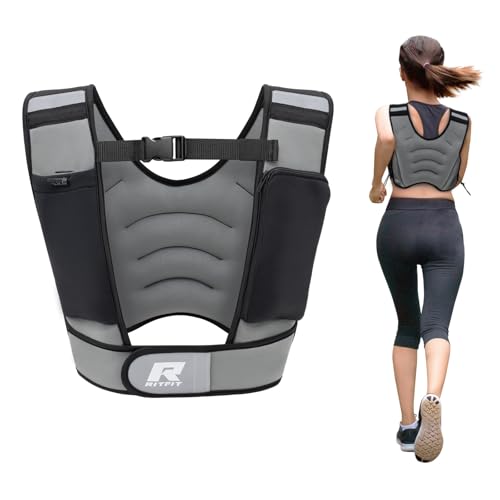 RitFit Weighted Vest, 4lb/8lb/10lb/12lb/15lb/20lb Weight Vest with Reflective Stripes, Weight Vest Adjustable for Women and Men Workout, Strength Training, Running, Fitness, Jogging, Walking - Image 1