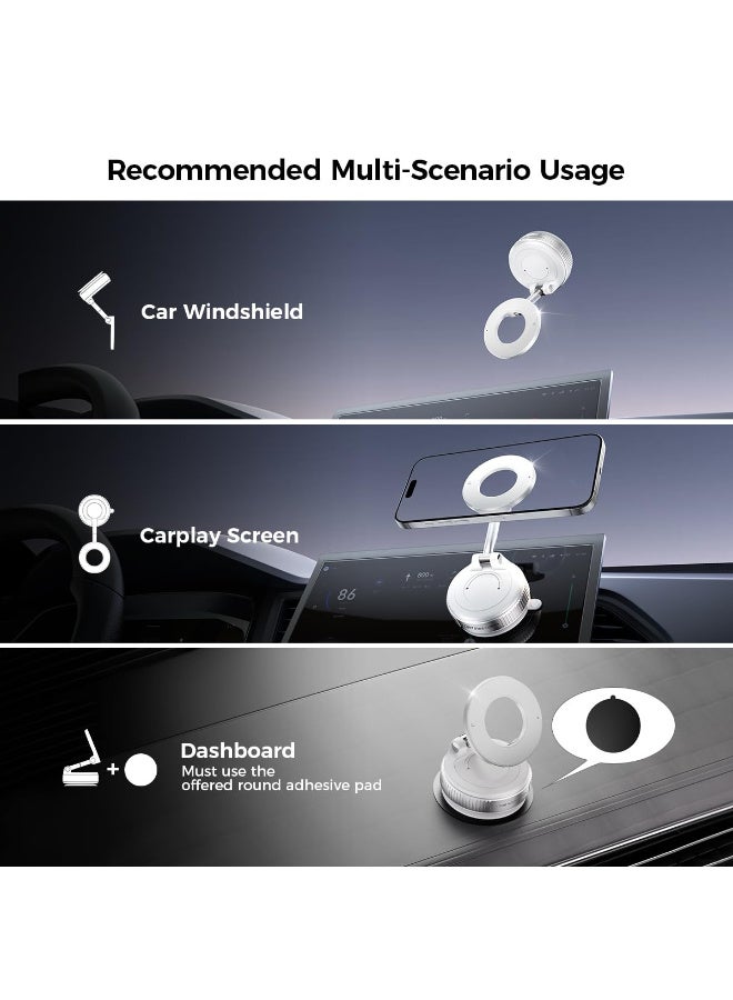 ZERIFAM Vacuum Magnetic Car Phone Mount, Cup Phone Mount, Foldable Vacuum Magnetic Phones Stand,Magnet Car Mounts for Android, All Smartphones, All Vehicle, Gym, Bathroom Mirror - Image 2