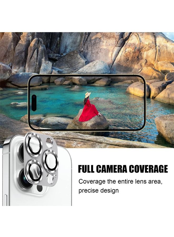 iPhone 15 Pro/iPhone 15 Pro Max Camera Lens Protector, Aluminum Alloy Metal Tempered Glass Cover Camera Screen Film Protector Accessories, Case Friendly for iPhone 15 Pro / 15 ProMax 2023 - Image 5