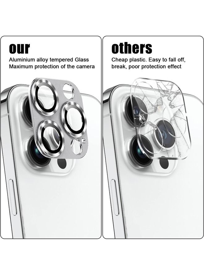 iPhone 15 Pro/iPhone 15 Pro Max Camera Lens Protector, Aluminum Alloy Metal Tempered Glass Cover Camera Screen Film Protector Accessories, Case Friendly for iPhone 15 Pro / 15 ProMax 2023 - Image 3