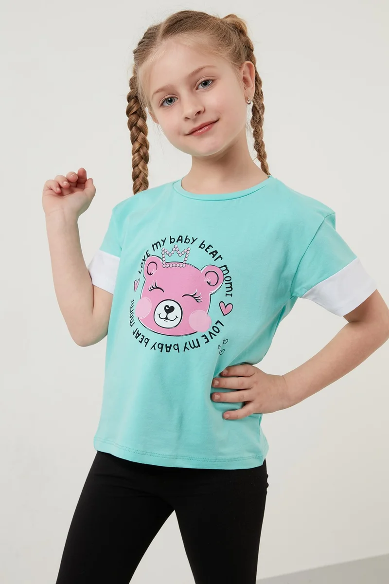 Lela Cotton Printed Crew Neck T Shirt Girls T Shirt 6211038