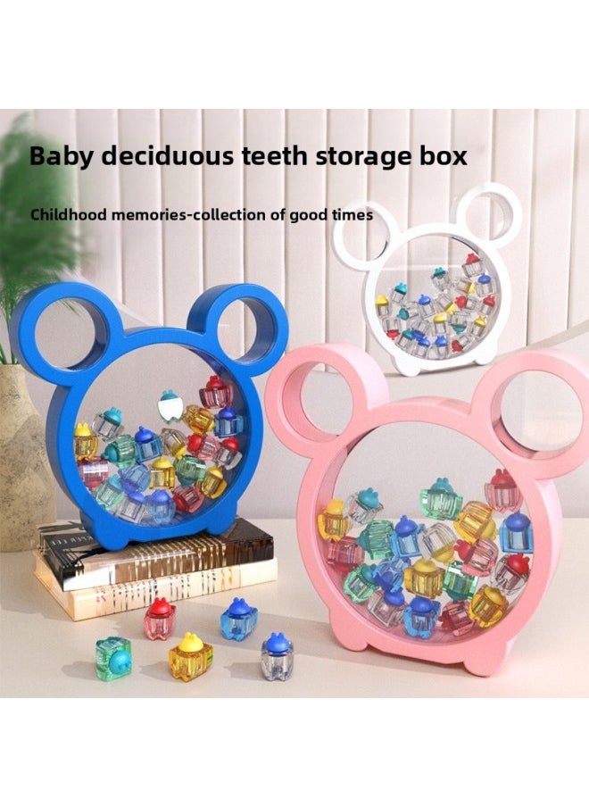 Generic Children's Teeth Box Commemorates Girl's Teeth Storage Box Baby's Teeth Replacement Collection Boy's Teeth Decoration-Color:Bear Tooth Box-blue  - Image 2