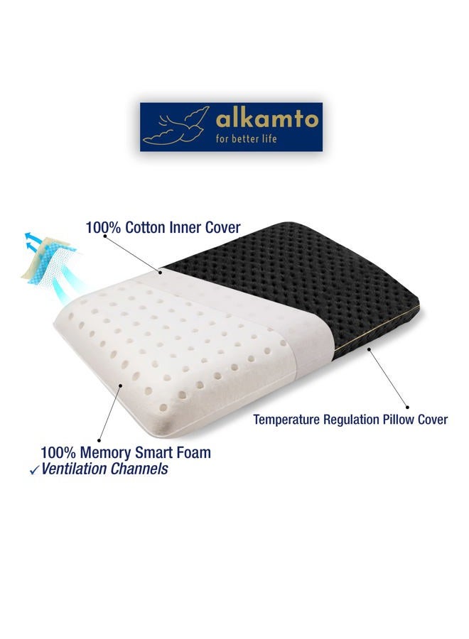 alkamto Travel & Camping Comfortable Memory Foam Pillow with Extra Cotton Cover – Easy to Carry Portable Bag – Temperature Regulating Pillow Case - Perfect for Travelling/Fishing/Backpacking/Hiking - Image 5