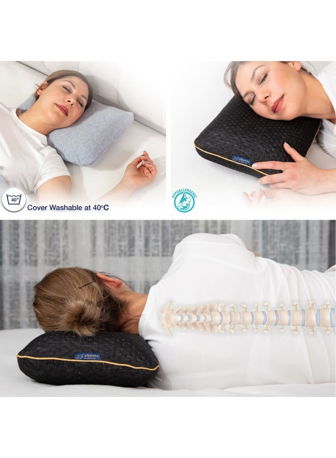alkamto Travel & Camping Comfortable Memory Foam Pillow with Extra Cotton Cover – Easy to Carry Portable Bag – Temperature Regulating Pillow Case - Perfect for Travelling/Fishing/Backpacking/Hiking - Image 4