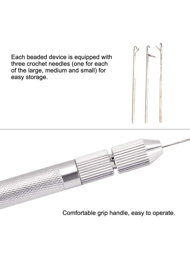 silvercnc - Pulling Loop Needle, Hair Extension Loop Aluminum Loop Hook Pulling Needle Threader Dreadlocks Tool Pulling Hook Bead Device Tool for Interlocks Micro Beads Looper Threader Hair Extension Tool Kit - Image 1