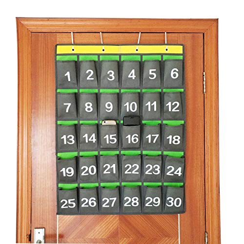 ANIZER Numbered Classroom Pocket Chart for Cell Phones Calculators Holders Hanging Wall Door Organizer (30 Numbered Pockets) - Image 2