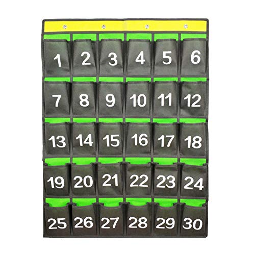 ANIZER Numbered Classroom Pocket Chart for Cell Phones Calculators Holders Hanging Wall Door Organizer (30 Numbered Pockets) - Image 5