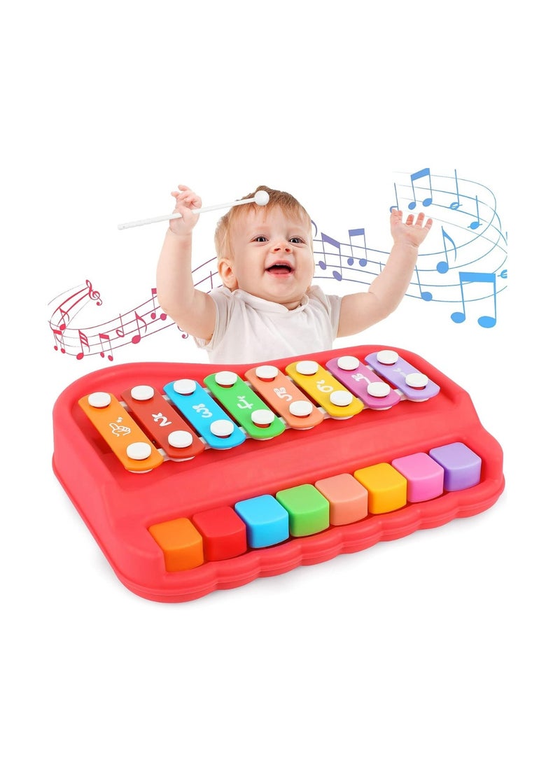 MUMS PLANET Xylophone Children's 1 Year and Children's Piano, 2-in-1 Music Toy Baby 1 Year, Baby Percussion Kit with Professional Tuning for Toddlers, Music Instruments Gifts for Children from 1 Year  - Image 1