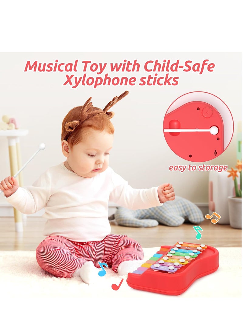 MUMS PLANET Xylophone Children's 1 Year and Children's Piano, 2-in-1 Music Toy Baby 1 Year, Baby Percussion Kit with Professional Tuning for Toddlers, Music Instruments Gifts for Children from 1 Year  - Image 3