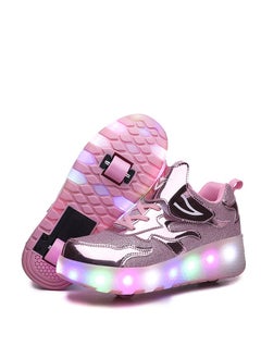 xppier حذاء رياضي لامع أنيق مزود بعجلات ونعل من نوع Lightning مزود بضوء فلاش LED  - Image 1