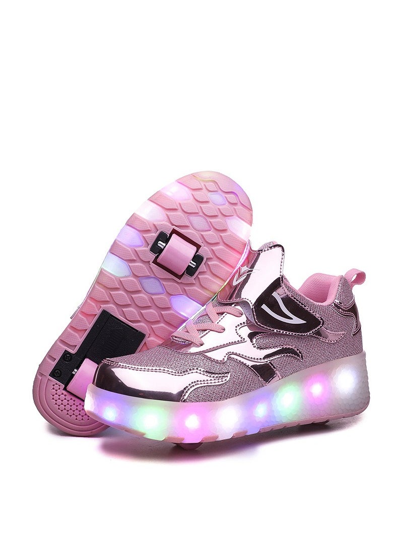 xppier LED Flash Light Fashion Shiny Sneaker Skate Shoes With Wheels And Lightning Sole  - Image 1