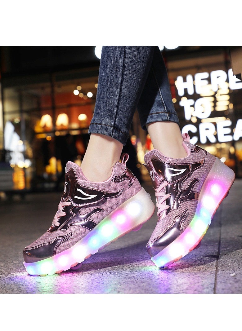 xppier LED Flash Light Fashion Shiny Sneaker Skate Shoes With Wheels And Lightning Sole  - Image 3