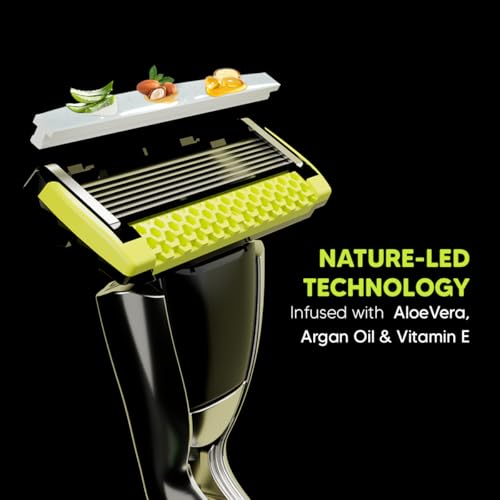 LetsShave Pro 7 Max Razor Cartridges For Men | World's First & Only 7-Blade Shaving Razor With Precision Blades & Honey Comb Guard Bar | Argan Oil, Aloe & Vitamin E - 2 Count - Image 5