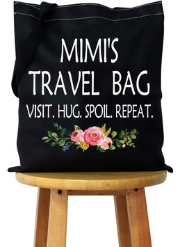 WCGXKO WCGXKO Mimi's Travel Tote - Mother's Day, Grandma & Birthday Gift - Black Cosmetics Bag 