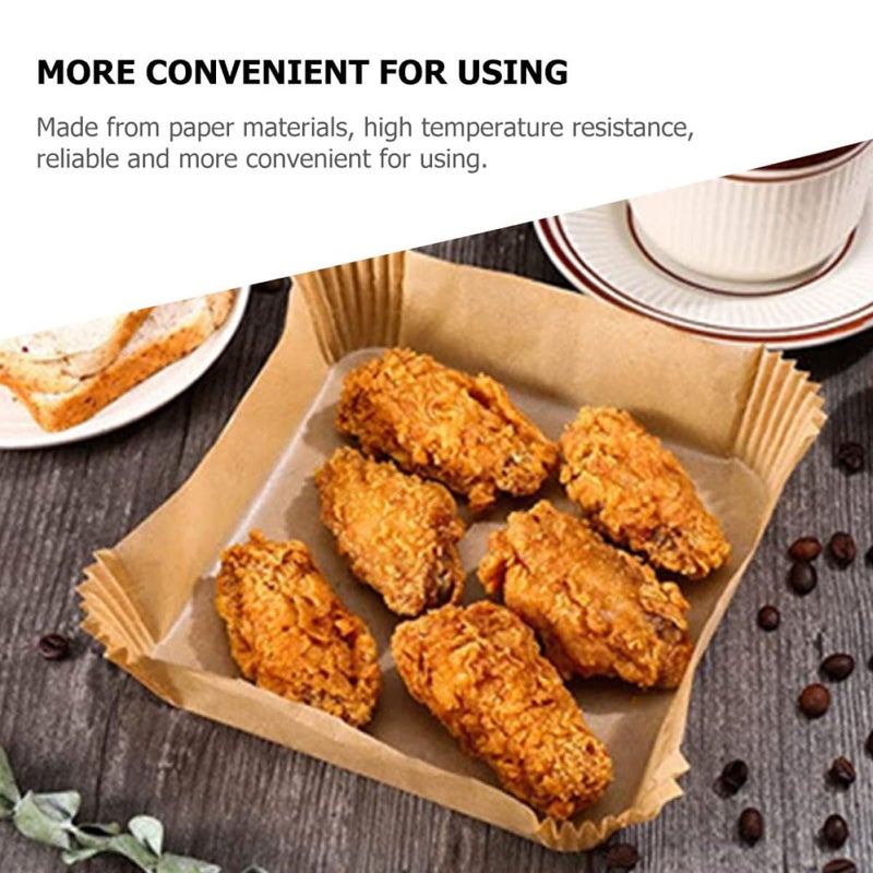 Air Fryer Parchment Paper Liners 16cm Square Oil Absorbing Baking Sheets 50pcs - Image 4
