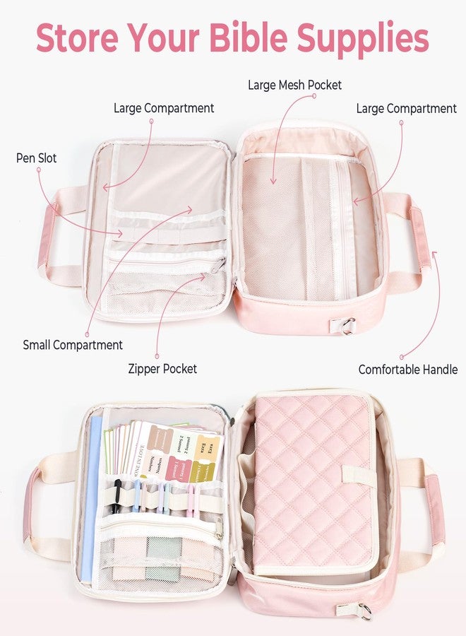 Nicpro - Extra Bible Cover, Large Book Cover for Women with Bible Study Supplies, Bible Journal Kit for Christian Women, Pink - Image 2