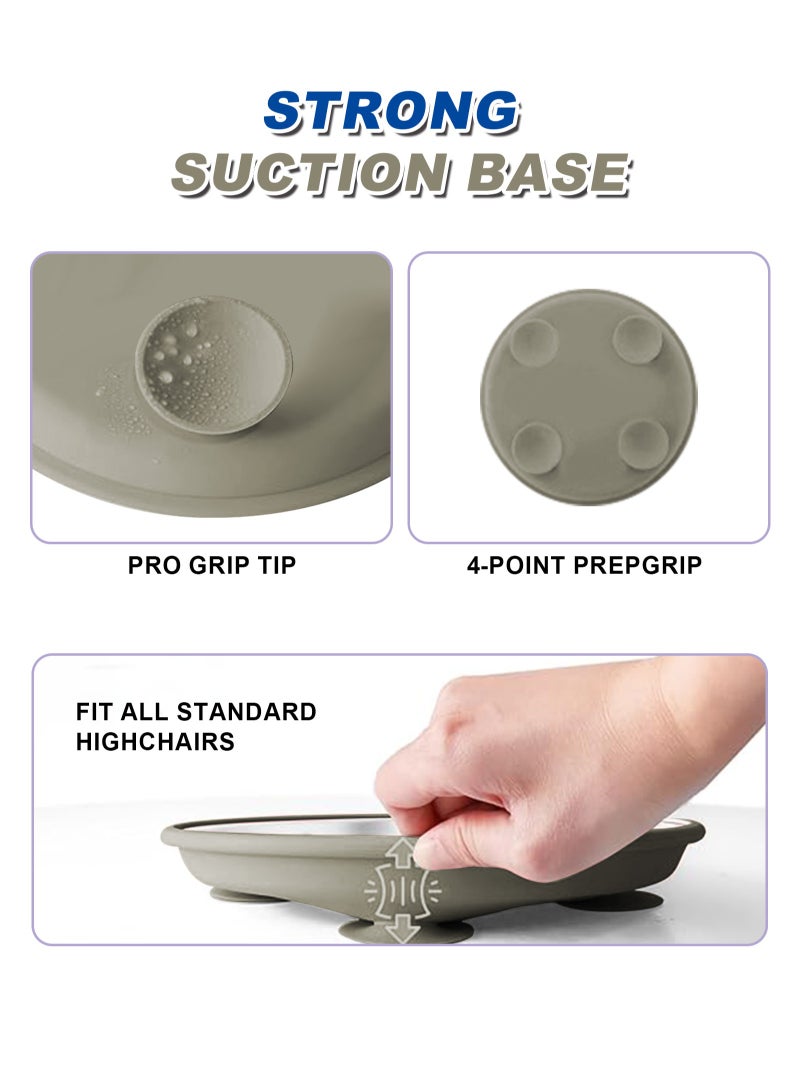 هومار كيت طقم من قطعتين من أطباق شفط الأطفال المصنوعة من الفولاذ المقاوم للصدأ، ومجموعتين من الملاعق والشوك، وأدوات تغذية الأطفال الصغار، وأطباق مقسمة لمستلزمات الفطام الذاتي للطفل، خالية من مادة BPA (أزرق/جوزي) - Image 4