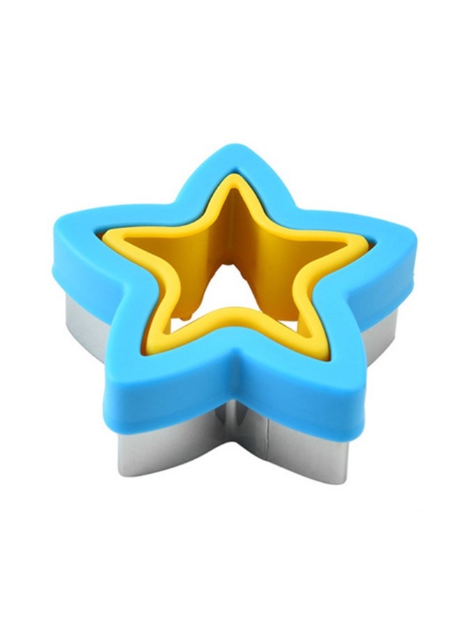 بروماس مجموعة قوالب تقطيع الساندويتشات والبسكويت على شكل نجمة - أزرق وأصفر.