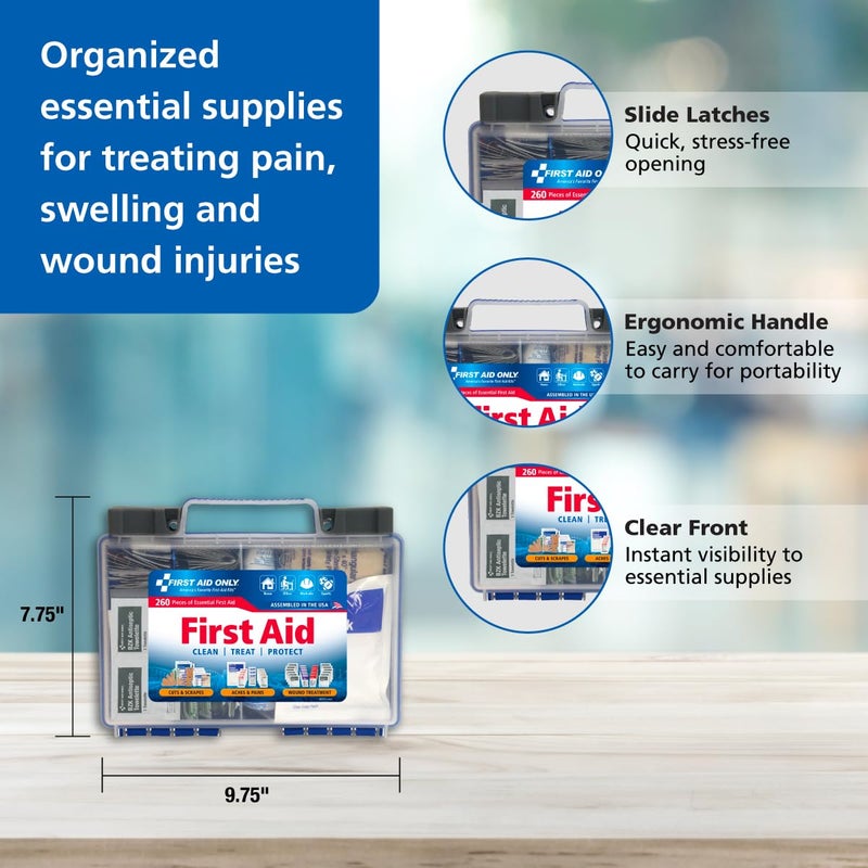 First Aid Only 91248 OSHACompliant First Aid Kit AllPurpose 50Person Emergency First Aid Kit for Business Worksite Home and Car 260 Pieces - Image 4