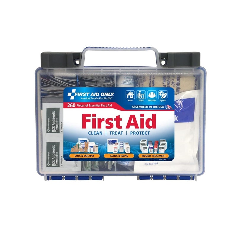 First Aid Only 91248 OSHACompliant First Aid Kit AllPurpose 50Person Emergency First Aid Kit for Business Worksite Home and Car 260 Pieces - Image 1
