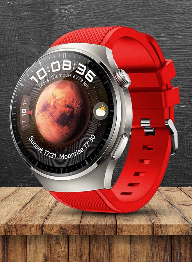 CATANES Silicone Watch Band 22mm Sport Band Compatible with Huawei Watch 4 Pro Strap Replacement Wristbands Soft and Durable Red - Image 3