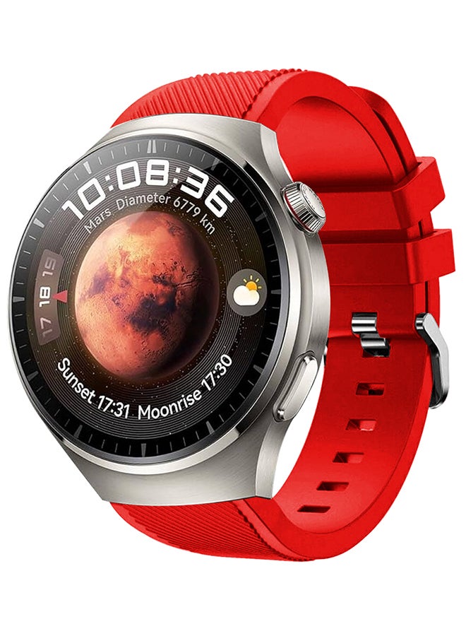 CATANES Silicone Watch Band 22mm Sport Band Compatible with Huawei Watch 4 Pro Strap Replacement Wristbands Soft and Durable Red - Image 1