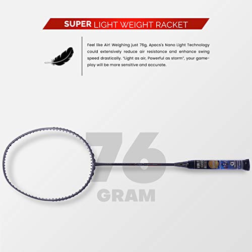 Apacs Nano Fusion Speed 722 (76 grams, Made in Vietnam) Ulta Light Weight | Japanese Graphite Unstrung Badminton Racket with Free Full Cover | G2-4 1/8 inches (Grey) - Image 4