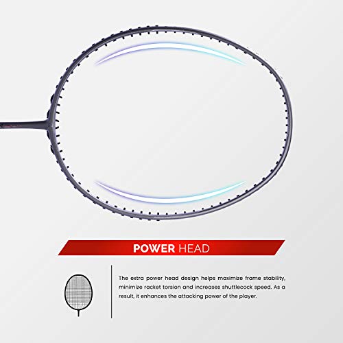 Apacs Nano Fusion Speed 722 (76 grams, Made in Vietnam) Ulta Light Weight | Japanese Graphite Unstrung Badminton Racket with Free Full Cover | G2-4 1/8 inches (Grey) - Image 2