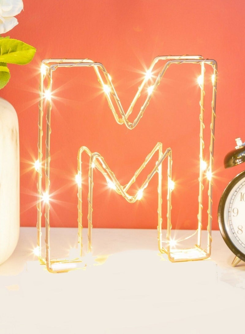 سلة حرف M مضيء لون ذهبي - Image 2