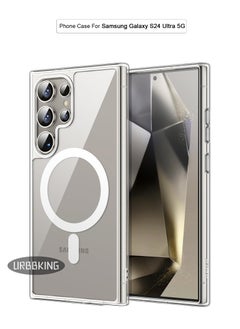Magnetic Case for Samsung Galaxy S24 Ultra 5G, Compatible with MagSafe, Shockproof Protective Phone Cover, Non-Yellowing Hard Clear PC Back (Clear)
