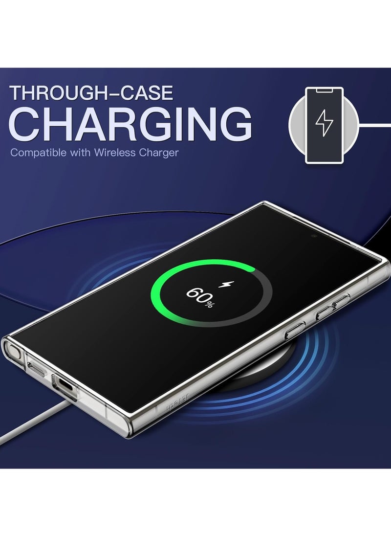 URBBKING - Magnetic Case for Samsung Galaxy S24 Ultra 5G, Compatible with MagSafe, Shockproof Protective Phone Cover, Non-Yellowing Hard Clear PC Back (Clear) - Image 1