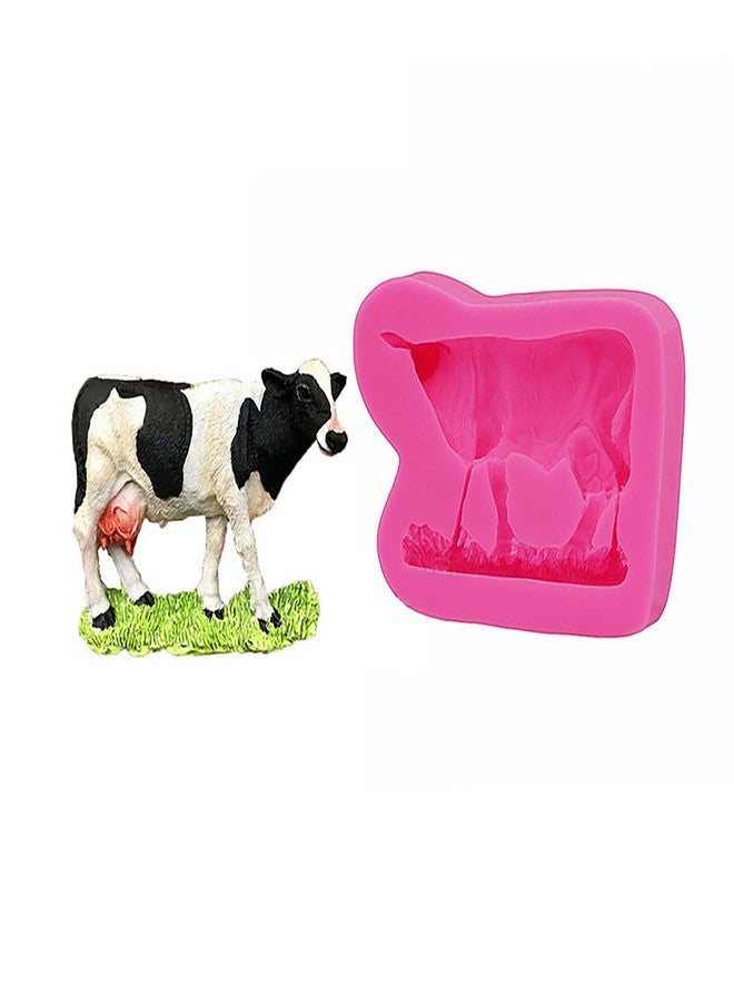 Jansowin 3D Dairy Cattle Cow Shape Keychain Silicone Mold for DIY Crystal Luggage Decoration Earrings Necklace Plaster Bag Tag Craft Resin Mold Pendant Trinket Polymer Epoxy Wax Candy Desserts Crafting - Image 1