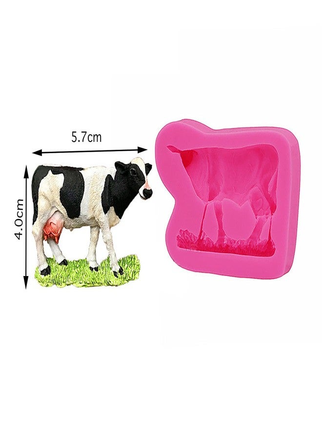 Jansowin 3D Dairy Cattle Cow Shape Keychain Silicone Mold for DIY Crystal Luggage Decoration Earrings Necklace Plaster Bag Tag Craft Resin Mold Pendant Trinket Polymer Epoxy Wax Candy Desserts Crafting - Image 2