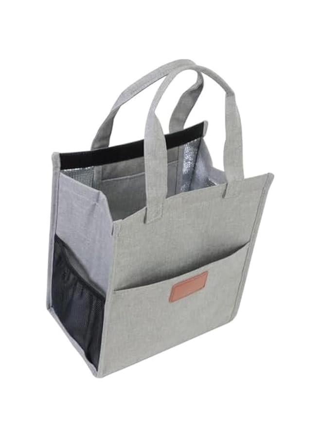 HOOKOR Insulated Lunch Bag for Women Men Kids, Reusable Insulated Lunch Bag, Leakproof Simple Bento Lunch Tote, High Capacity Lunch Tote Bags for Office, Work, School, Picnic or Travel (Grey) - Image 2