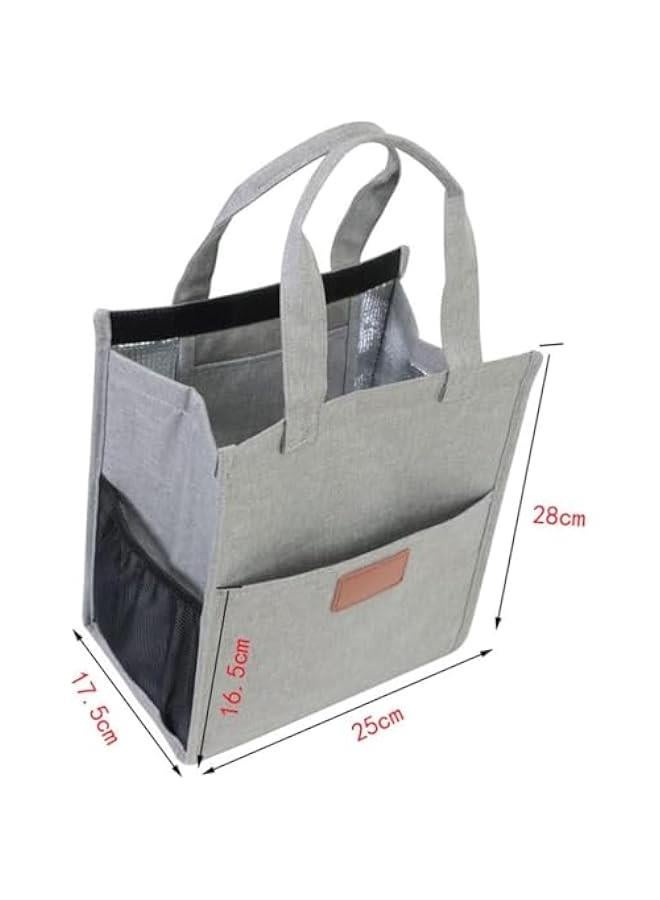 HOOKOR Insulated Lunch Bag for Women Men Kids, Reusable Insulated Lunch Bag, Leakproof Simple Bento Lunch Tote, High Capacity Lunch Tote Bags for Office, Work, School, Picnic or Travel (Grey) - Image 3