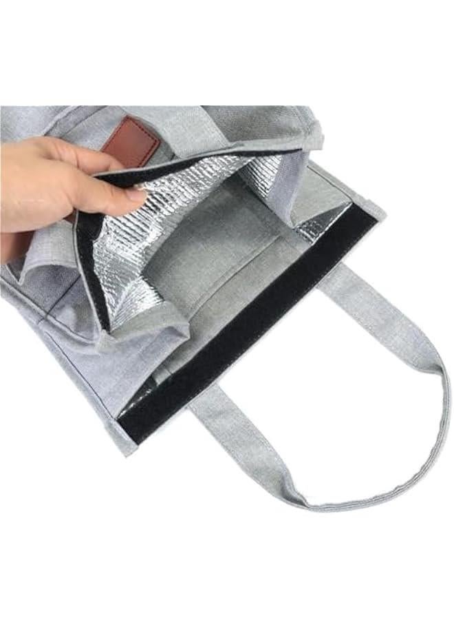 HOOKOR Insulated Lunch Bag for Women Men Kids, Reusable Insulated Lunch Bag, Leakproof Simple Bento Lunch Tote, High Capacity Lunch Tote Bags for Office, Work, School, Picnic or Travel (Grey) - Image 4