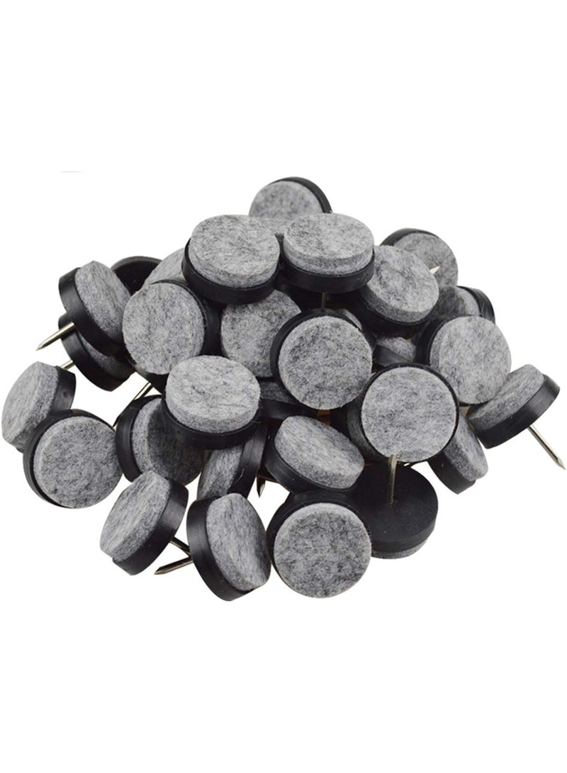 40pcs Round Heavy Duty Nail-on Felt Pad for Furniture Chair Table Leg Feet Floor Protectors Slide Smoothly (Black, Pad Diameter 20mm) - Image 1