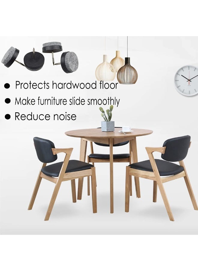 40pcs Round Heavy Duty Nail-on Felt Pad for Furniture Chair Table Leg Feet Floor Protectors Slide Smoothly (Black, Pad Diameter 20mm) - Image 5